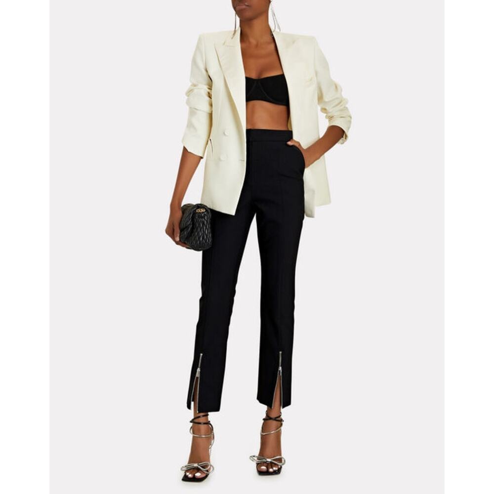 NWT Derek Lam 10 Crosby Van Zip Cuff Cropped Trouser Pant Black Size 4